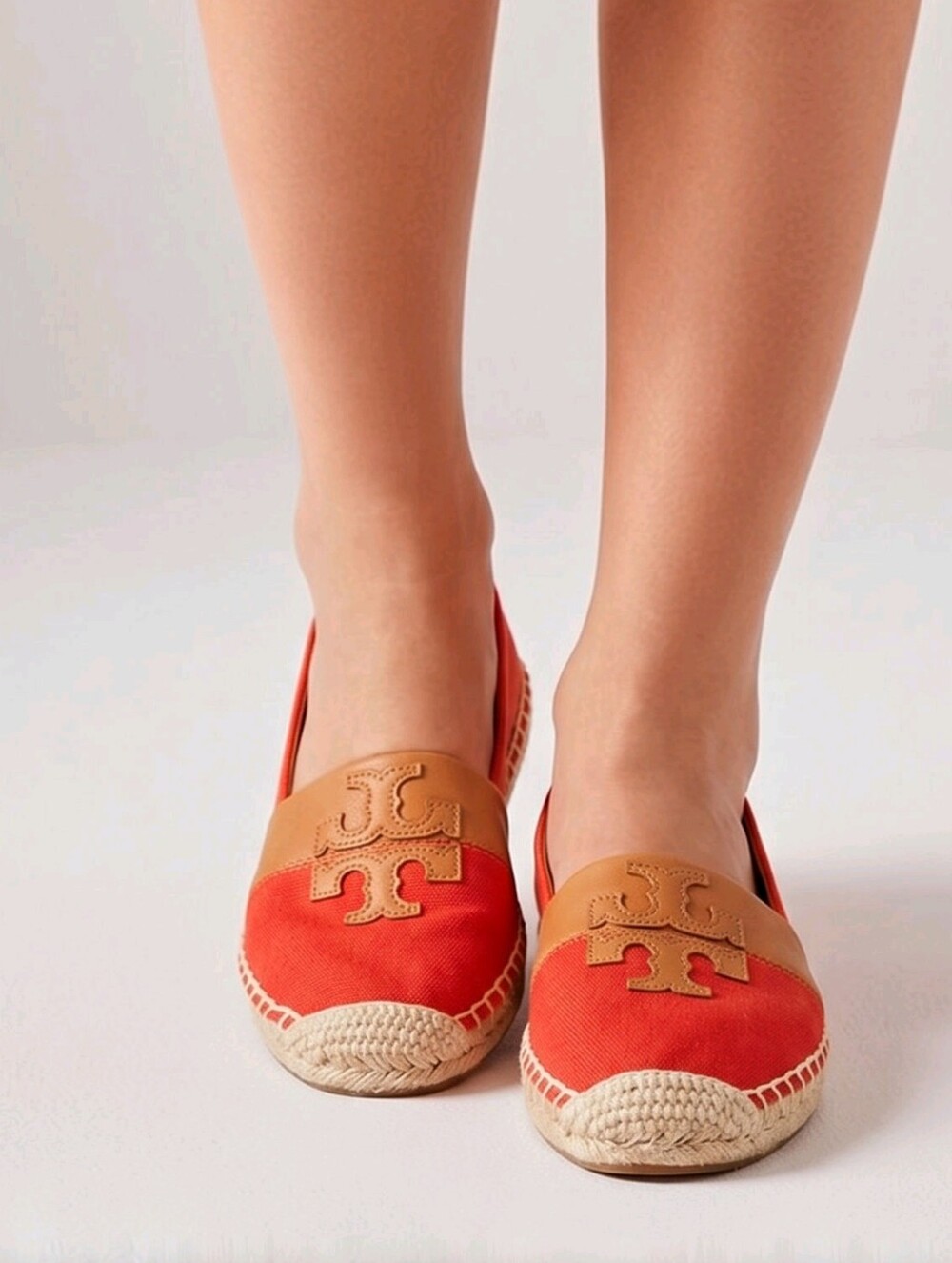 Tory Burch Jamie Espadrilles in Canyon Red/Tan Women's Size 6